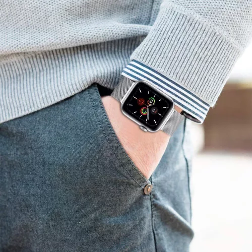 Tech-Protect Milaneseband за Apple Watch 4/5/6/7/8/9/SE (38/40/41 мм) черен