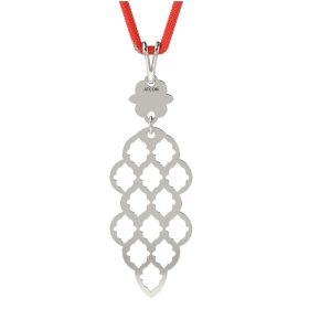   Сребърна висулка с червена връв модел 62