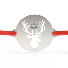   Сребърна гривна с корда модел Great Reindeer