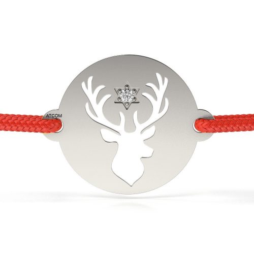 Сребърна гривна с корда модел Great Reindeer