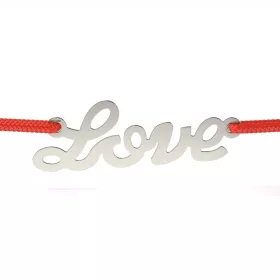   Сребърна гривна с червена връв модел True Love