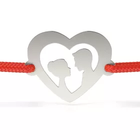   Сребърна гривна с корда модел Heart Love story