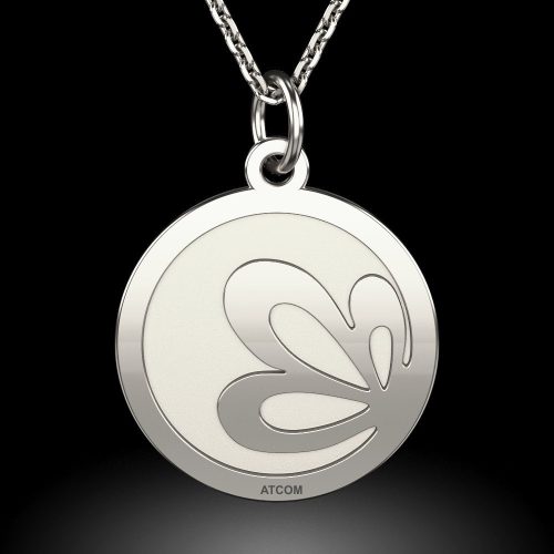 Сребърна верижка с гравиран лотосов мотив