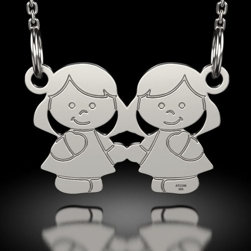 Сребърно колие модел Момичета сестри