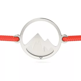   Сребърна гривна с червен шнур модел Mountains